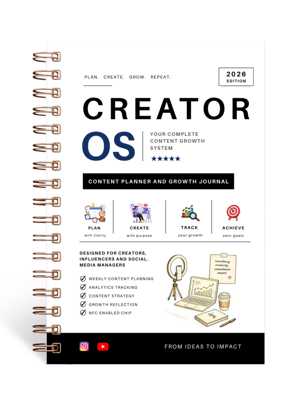 Creator OS 2026 – Content Planner & Growth Journal for Creators & Influencers