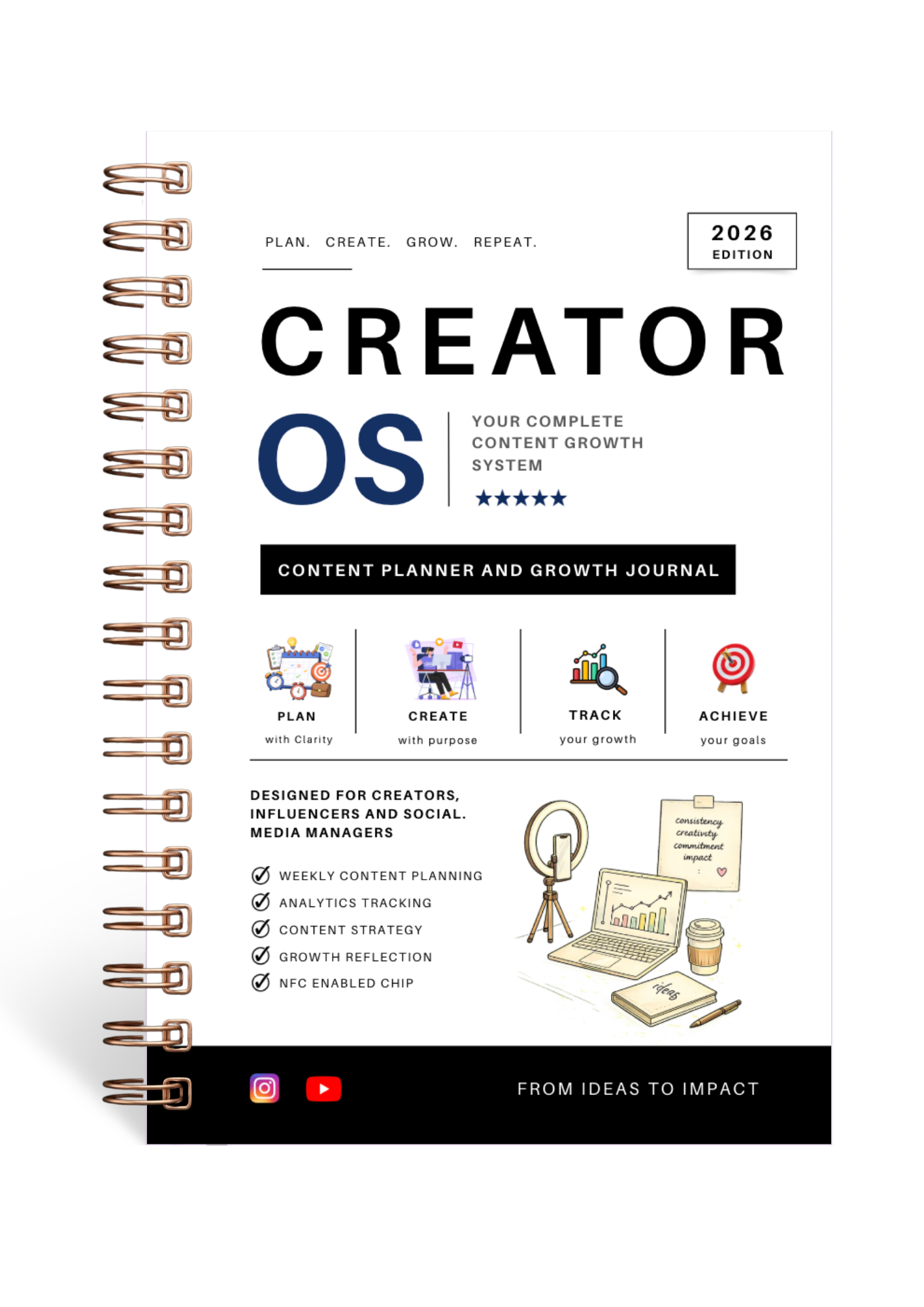 Creator OS 2026 – Content Planner & Growth Journal for Creators & Influencers